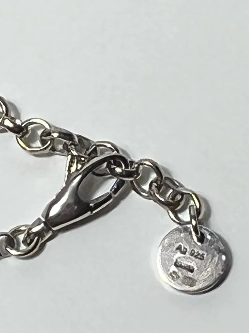 Gucci Ghost Logo Diamond Motif Pendant Sterling Silver 925 Enamel Necklace